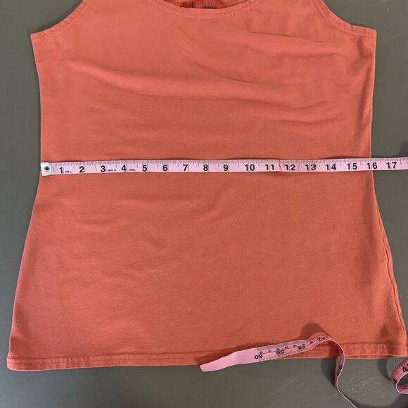 Cut Loose Womens L Tank Top Knit Sleeveless Orange Cotton Spandex Stretch Boho - Picture 10 of 12